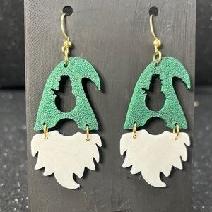 Christmas Gnome Earrings 🎅✨ Green Hat & White Beard